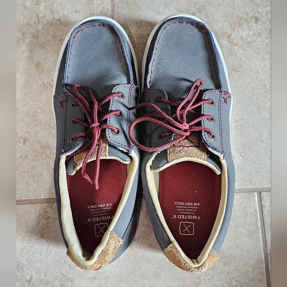 Twisted X Gray and Red Casual Shoes